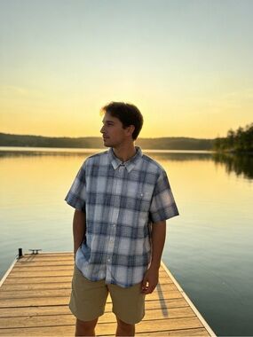 NWT Men’s Frontier Casual Short-Sleeve Plaid Shirt